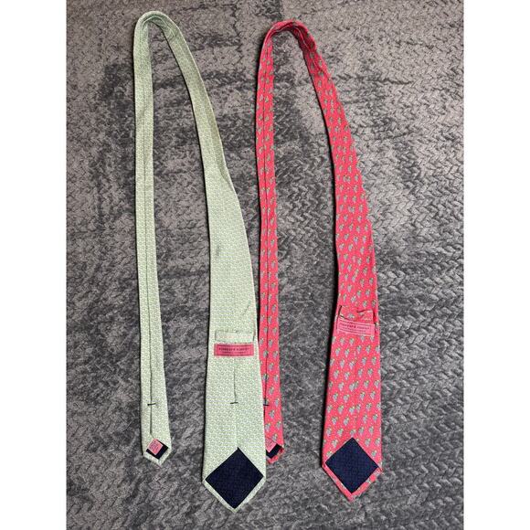 TWO EUC Vineyard Vines Martha’s Vineyard Men Silk Neck Ties 60 X 3.5”Made in USA - Picture 2 of 8